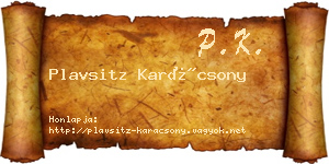 Plavsitz Karácsony névjegykártya